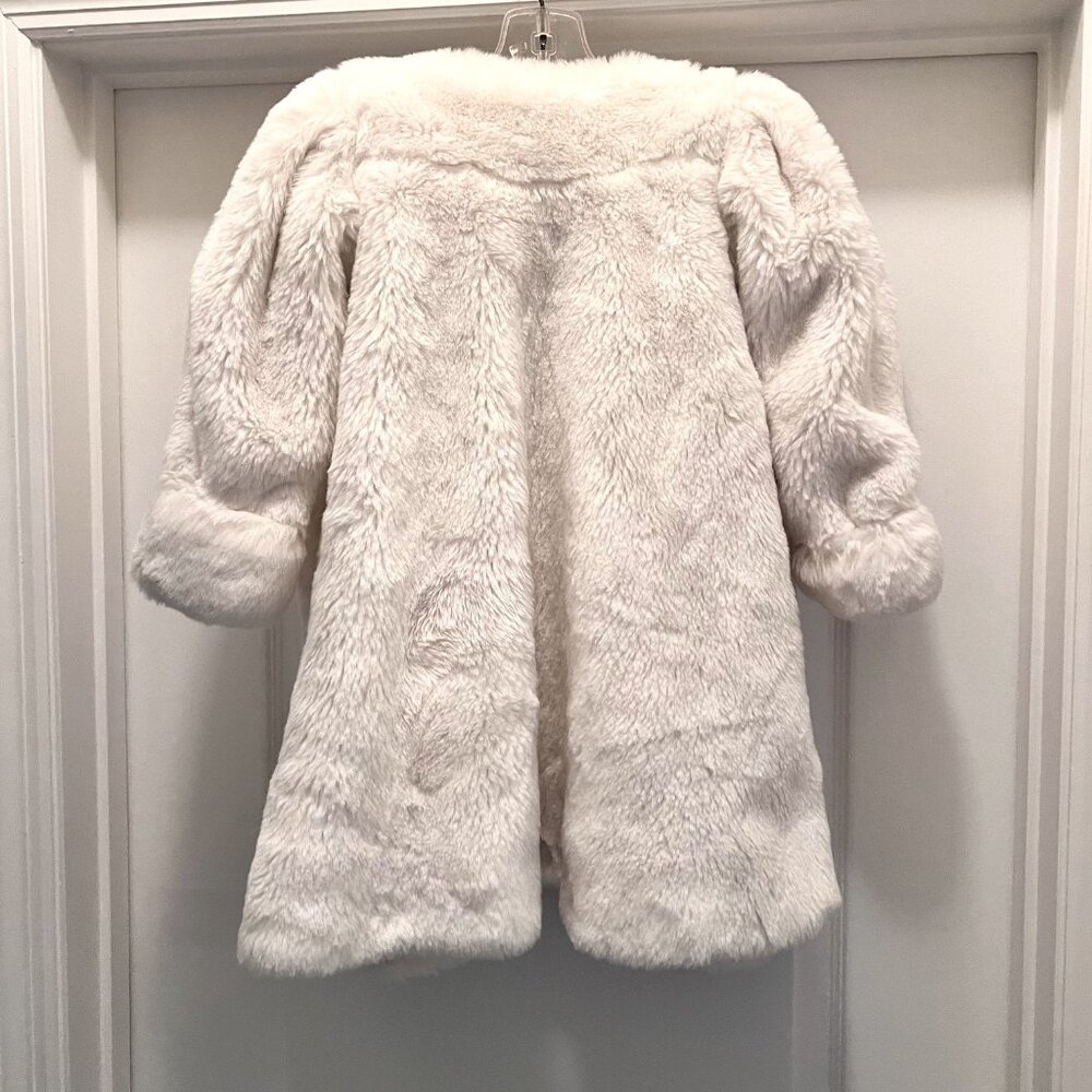 Neiman Marcus Girls Helena Faux Fur Coat-Ivory/Cream-Size 3T-Formal-Festive-Warm - Picture 13 of 16